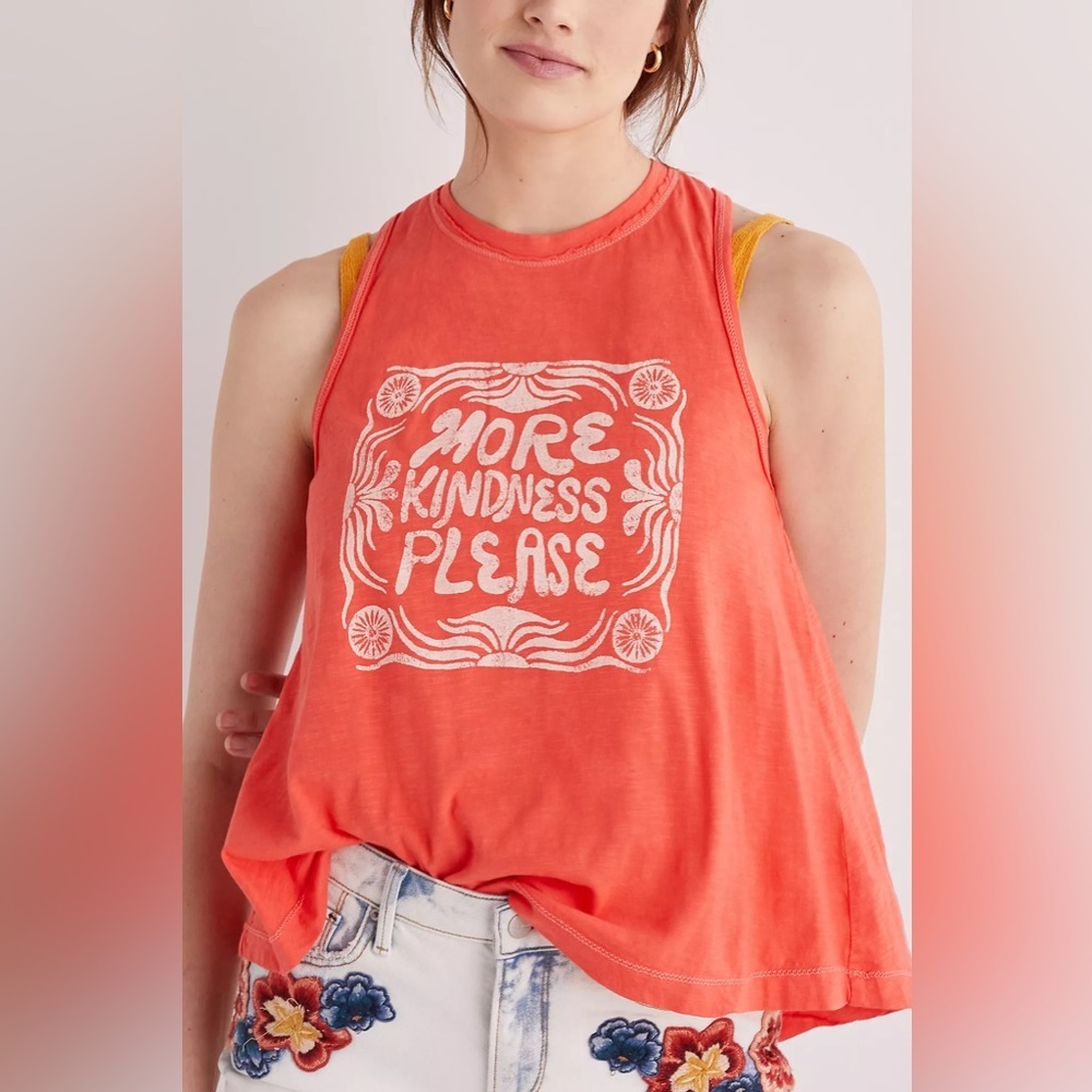 anthropologie sun keep kindness twist-back graphic tank